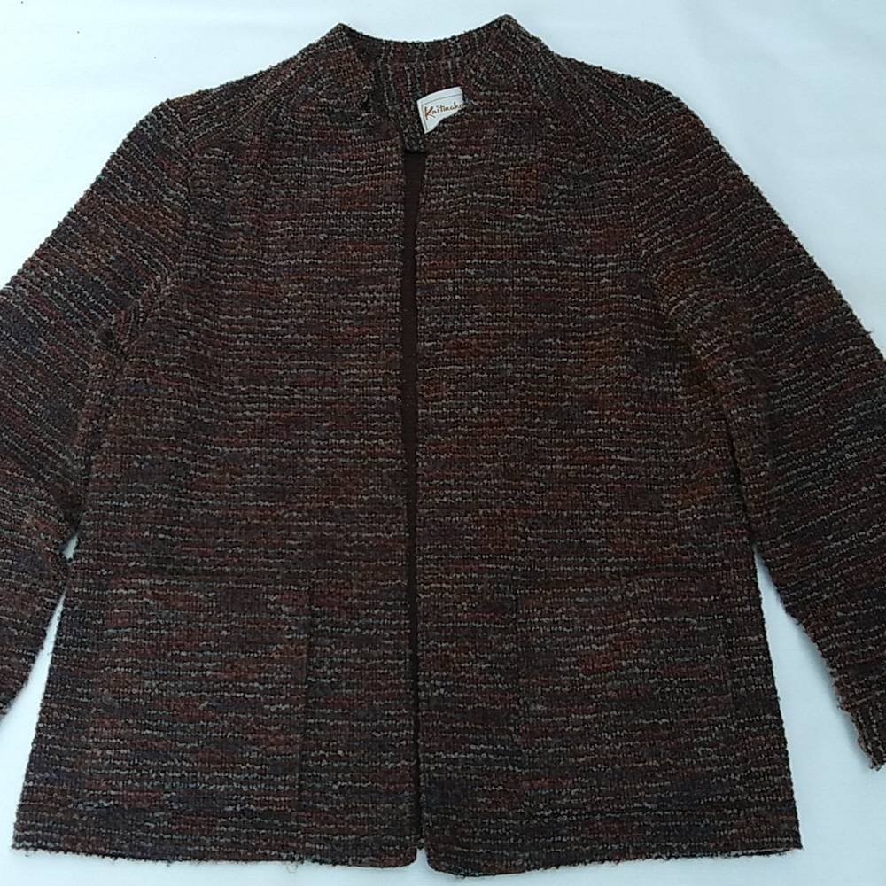 KNITMAKERS * BROWN NUBBY TWEED JACKET
